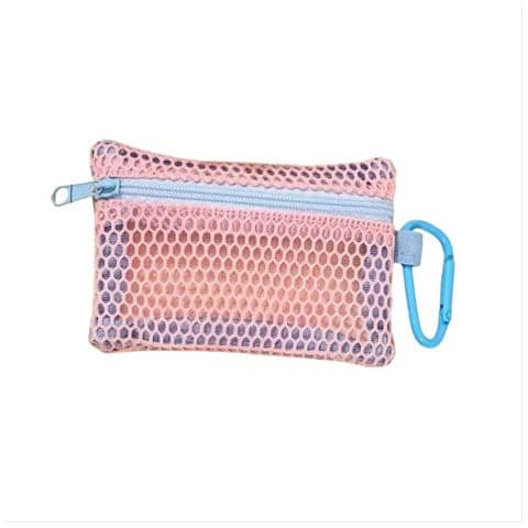 Beauty Case In Rete Rosa Chiaro Con Cordino E Pochette - Foto 1