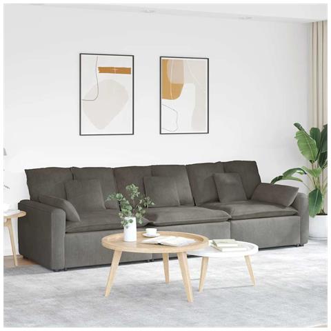 Divano Modulare con Cuscini Grigio Chiaro - Foto 2