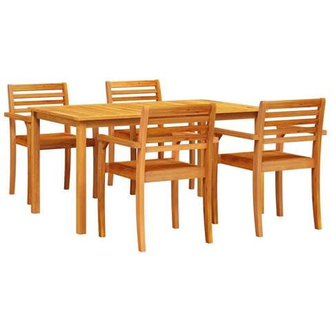 Set da Pranzo da Giardino da 5 Pezzi in Legno Massello di Acacia - Foto 1