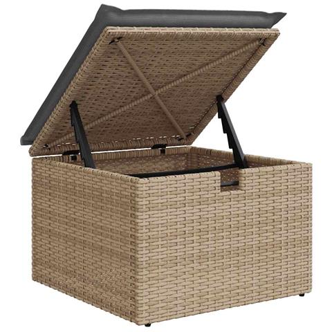 Set Divano da Giardino 6 pz con Cuscini Beige Polyrattan Acacia - Foto 9