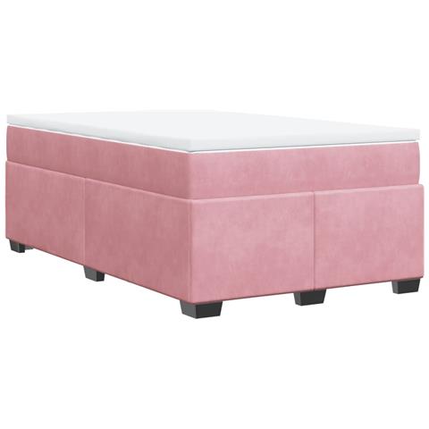 Giroletto a Molle con Materasso Rosa 120x190 cm in Velluto - Foto 1