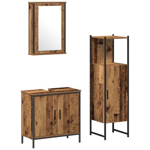 Set di mobili per bagno a 3 pezzi in legno recuperato - Foto 1