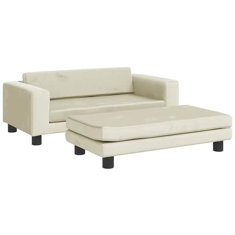 Lettino per Cani con Estensione Crema 100x50x30 cm in Velluto - Foto 1