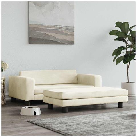 Lettino per Cani con Estensione Crema 100x50x30 cm in Velluto - Foto 2