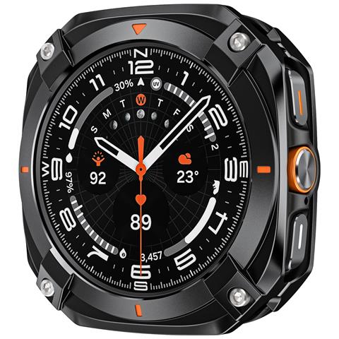 Custodia Protettiva Cyber Hollow Compatibile Con Samsung Ultra E Samsung Galaxy Watch7, Design Robusto In Lega Di Zinco E Pc Black - Foto 2
