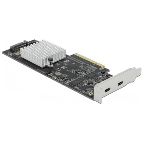 Scheda PCI Express x8 per 2 x SuperSpeed USB 20 Gbps (USB 3.2 Gen 2x2) USB Type-C femmina esterno Dual Channel - Fattore di forma a basso profilo - Foto 2