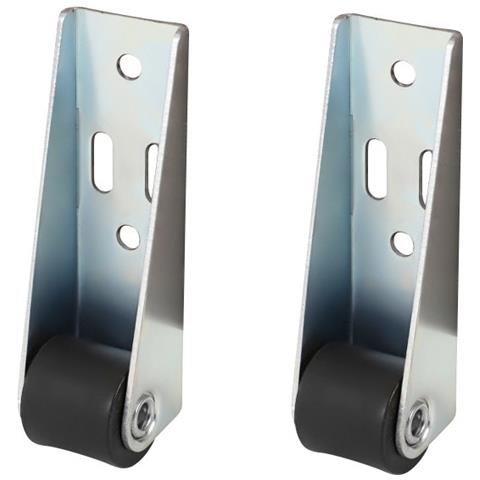 Set Di 4 Rotelle Nere Per Porte Scorrevoli A 4 Fori - Binario Verticale, Silenziose, Supporto Per Mobili - Foto 2