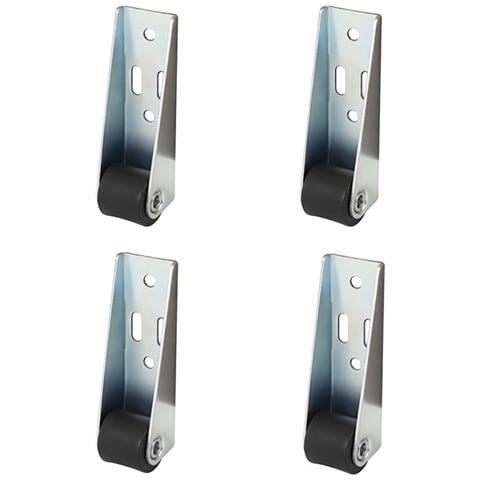 Set Di 4 Rotelle Nere Per Porte Scorrevoli A 4 Fori - Binario Verticale, Silenziose, Supporto Per Mobili - Foto 1