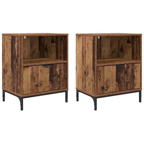 Comodini 2 pcs Legno vecchio 49 x 36 x 61 cm Legno multistrato - Foto 1