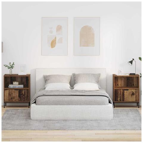 Comodini 2 pcs Legno vecchio 49 x 36 x 61 cm Legno multistrato - Foto 2