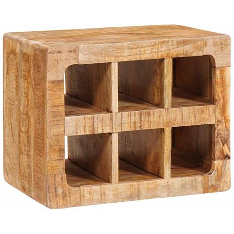 Portabottiglie Marrone 44 x 30 x 35 cm legno massello di mango - Foto 1