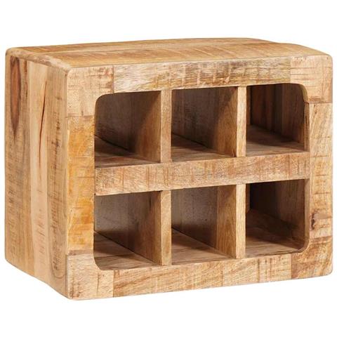 Portabottiglie Marrone 44 x 30 x 35 cm legno massello di mango - Foto 2