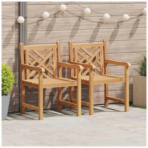 Sedie da giardino 2 pcs Marrone 58 x 60 x 90 cm - Foto 2