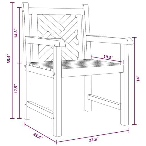 Sedie da giardino 2 pcs Marrone 58 x 60 x 90 cm - Foto 9