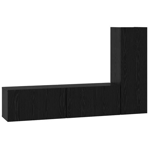 Set mobile TV 3 pcs Rovere nero 160 x 30 x 30 cm - Foto 1