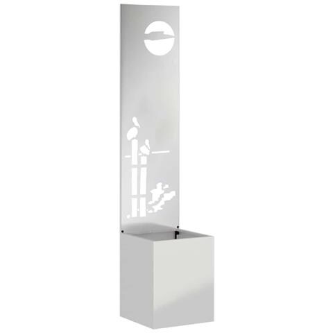 Vaso da Giardino con Pannello Decorativo Argento 32 x 140 cm - Foto 1