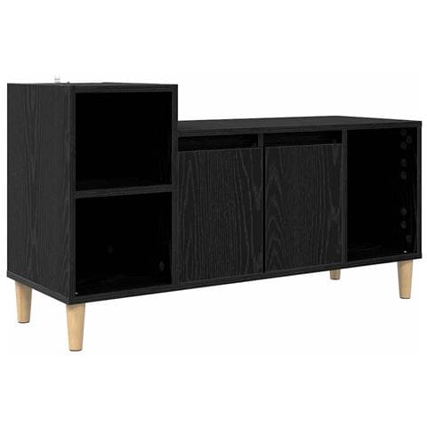 Mobile TV Rovere Nero 100 x 35 x 55 cm Legno multistrato - Foto 1