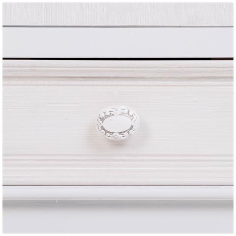 Vetrina In Legno E Vetro Con 1 Anta E 1 Cassetto Bianco 48x32x120 - Foto 8