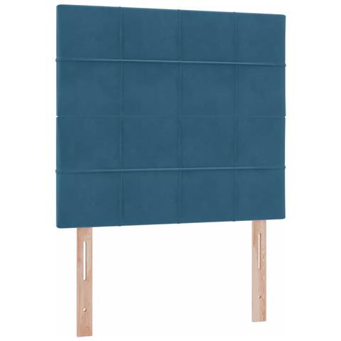 Letto con contenitore e materasso Blu Scuro 90 x 190 cm Velluto - Foto 9