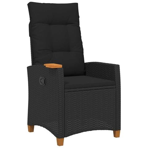 Poltrona reclinabile con tavolino Nero 62 x 64 x 112 cm - Foto 1