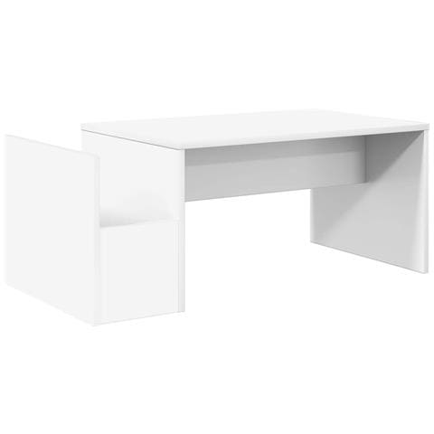 Tavolino da salotto Bianco 90 x 45 x 35 cm Legno multistrato - Foto 1