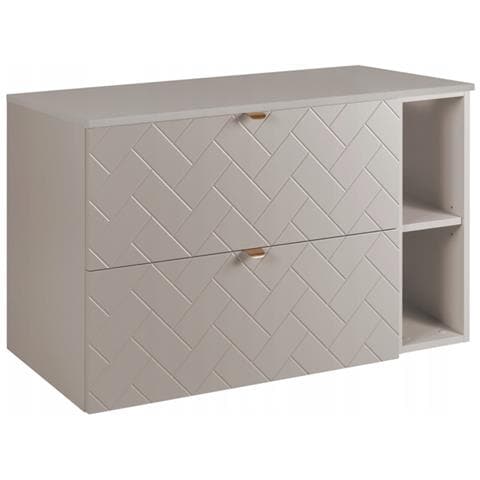 | Mobiletto 100 cm - Beige Mat - Mobili da bagno - Mobili da bagno - Sottolavabo - Piano d'appoggio - Libreria beige - Foto 1