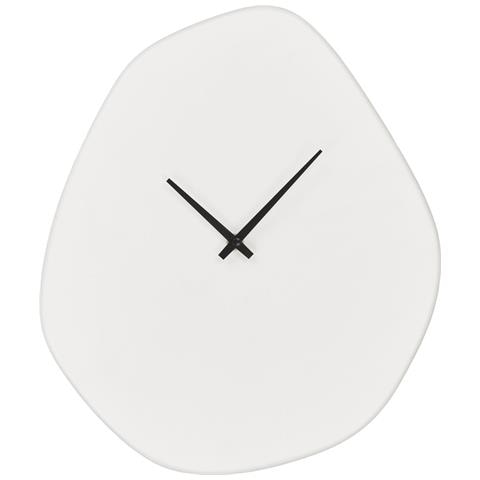 Orologio Da Parete Vienna In Cemento Bianco Avorio Forma Organica 28×33 Cm - Foto 1