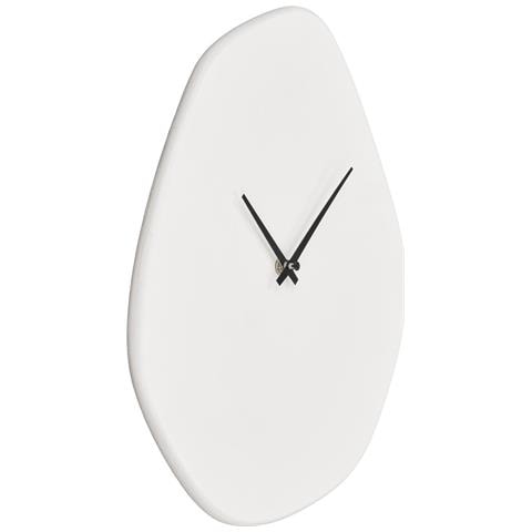 Orologio Da Parete Vienna In Cemento Bianco Avorio Forma Organica 28×33 Cm - Foto 2