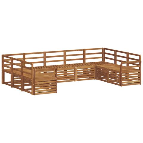Set divani 9 pcs Naturale Legno di Acacia Massello - Foto 1