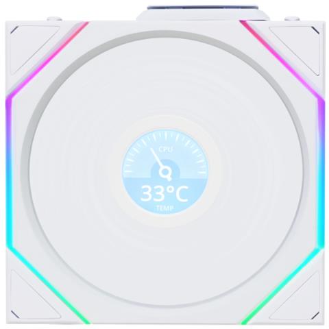 Uni Fan TL120 LCD Wireless Case per computer Ventilatore 12 cm Bianco 1 pz - Foto 1