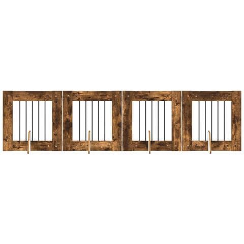 Cancello per cani con supporti 4 pcs Rovere Fumo 60 x 60 cm - Foto 1