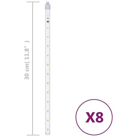 Luci Meteoriche 8 pz 30cm Bianco Caldo 192 LED Interni Esterni - Foto 5