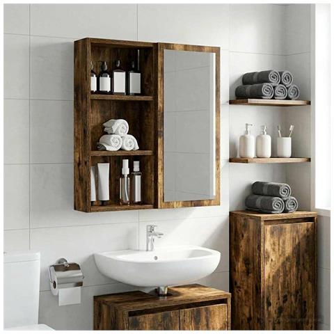 Armadio da bagno a muro Quercia Affumicata 30 x 10 x 60,5 cm - Foto 2