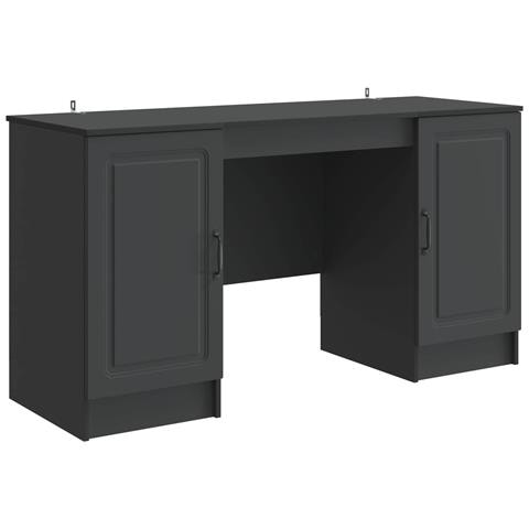 Scrivania Nero 142,5 x 50 x 75 cm Legno ingegnerizzato - Foto 1