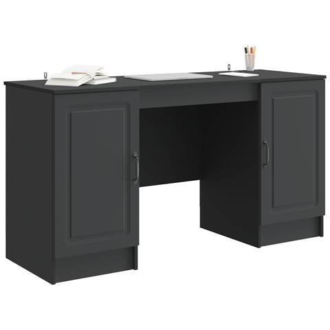 Scrivania Nero 142,5 x 50 x 75 cm Legno ingegnerizzato - Foto 2