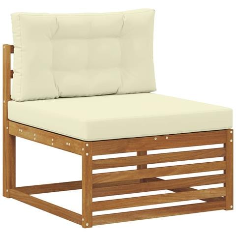 Set di divani da esterno con cuscino 7 pcs Naturale e Crema - Foto 2