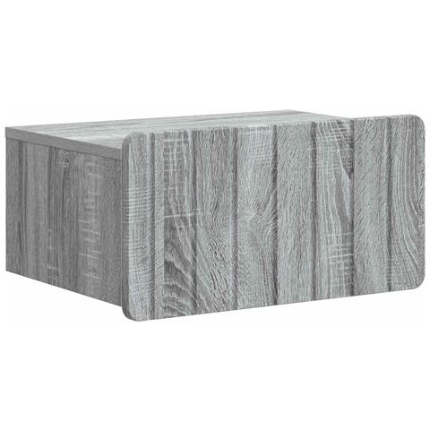 Mobiletto da notte a muro Grigio Sonoma 49 x 34,5 x 24 cm - Foto 1