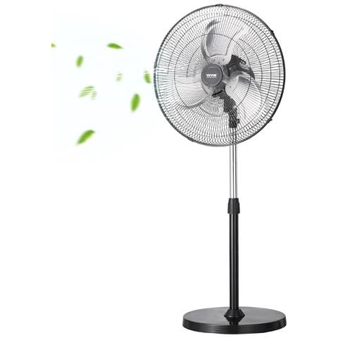 Ventilatore Da Pavimento, Ventilatore Oscillante Da 20 Pollici Girevole A 90 Gradi, Altezza Regolabile Con 3 Velocita Regolabili, Alta Potenza Per Camera Da Letto, Soggiorno, Casa, Ufficio - Foto 8