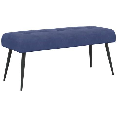 Panchina con bottoni imbottiti Blu Polizia 110 x 40 x 46 cm - Foto 1