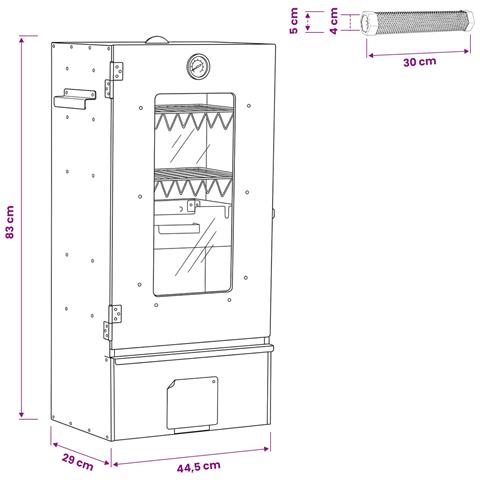 Affumicatore a freddo con tubo per affumicare 44,5 x 29 x 83 cm - Foto 8