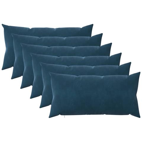 Cuscino con cuscino HEERLEN 6 pz Blu Velluto - Foto 1