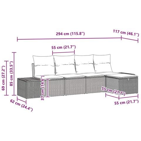 Set di divani 4 pz polyrattan - Foto 10