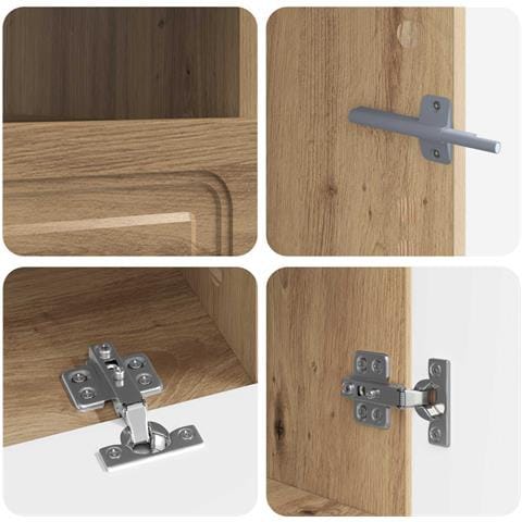 Mobile TV LED a 5 pezzi Rovere Artigianale Legno ingegnerizzato - Foto 2