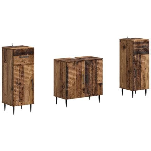 Set di Armadi da Bagno da 2 Pezzi HAARLEM Legno antico - Foto 1