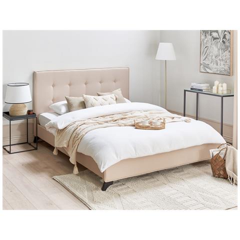 Letto In Tessuto Beige 160 X 200 Cm Ambassador - Foto 41