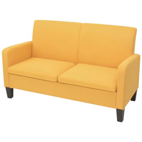 Divano A 2 Posti 135x65x76 Cm Giallo - Foto 1
