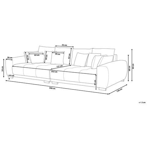 Divano Xl 4 Posti In Tessuto Grigio Scuro Torpo - Foto 22