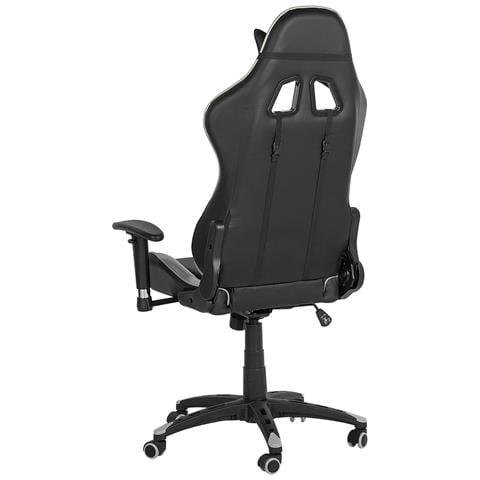 Sedia Da Ufficio In Similpelle Nera O Argento Knight - Foto 15