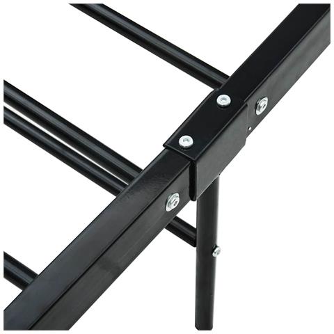 Giroletto con Testiera senza Materasso Nero 140x200 cm Metallo - Foto 2