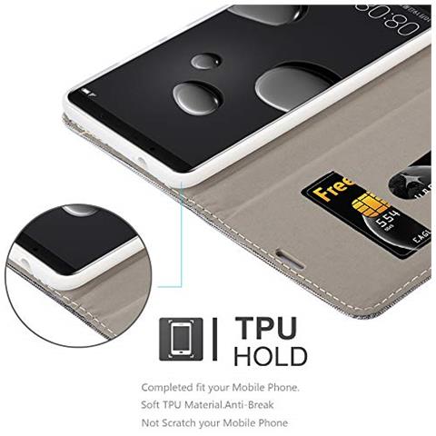 Custodia Compatibile Con Huawei Mate 10 Pro In Grigio Nero - Coperchio Protettiva Con Chiusura Magnetica, Funzione Stand E Tasca Per Le Carte - Foto 2